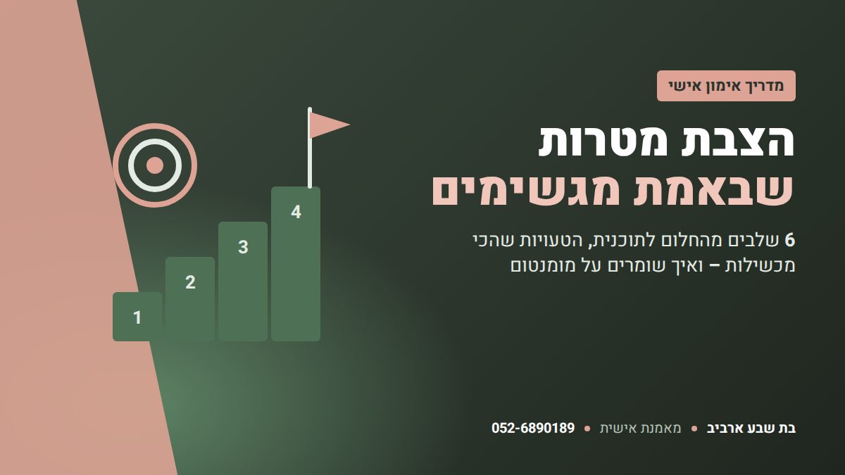 הצבת מטרות שבאמת מגשימים – 6 שלבים מחלום לתוכנית – בת שבע ארביב מאמנת אישית